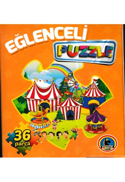 Eğlenceli Puzzle (36 parça) Turuncu Kutu