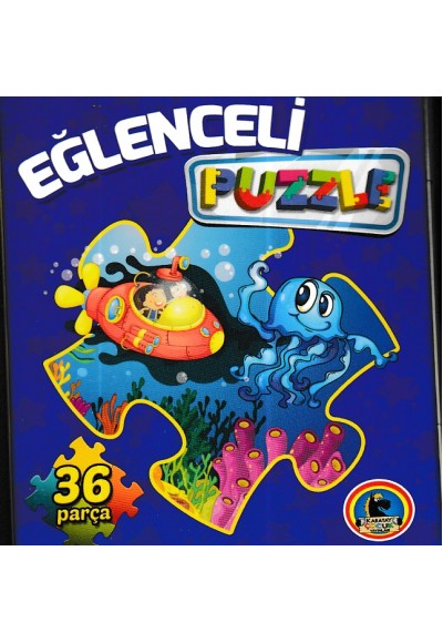 Eğlenceli Puzzle (36 parça) Lacivert Kutu