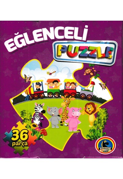 Eğlenceli Puzzle (36 parça) Mor Kutu