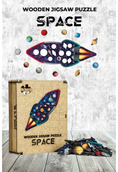 Ahşap Puzzle - Space (21 parça)