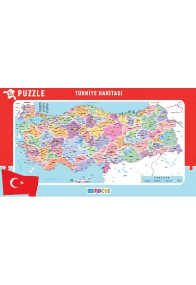 Blue Focus Küçük Boy Türkiye Haritası - Frame Puzzle