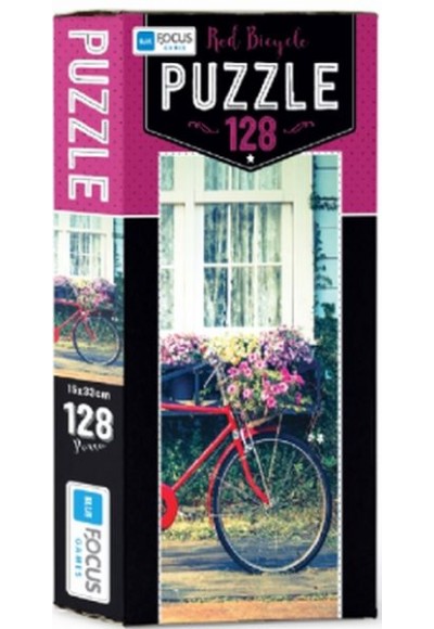 Blue Focus Red Bicycle - Puzzle 128 Parça