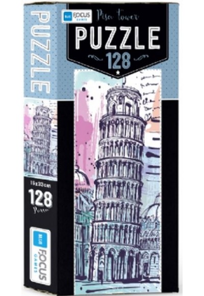 Blue Focus Pisa Tower - Puzzle 128 Parça