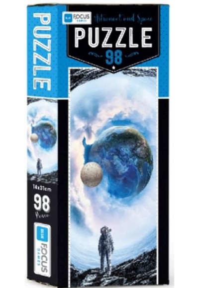 Blue Focus Astronaut And Space - Puzzle 98 Parça