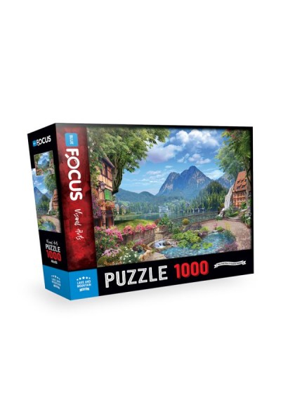 Blue Focus Puzzle Lake And Mountain (Göl ve Dağ) - Puzzle 1000 Parça