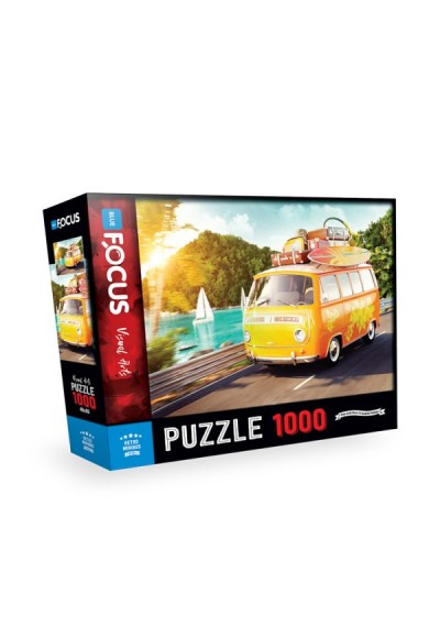 Blue Focus 1000 Parça Puzzle Retro Minibus