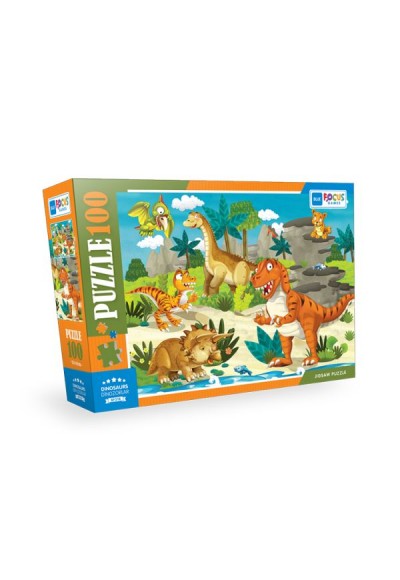 Blue Focus Dinosaur (Dinozor) - Puzzle 100 Parça