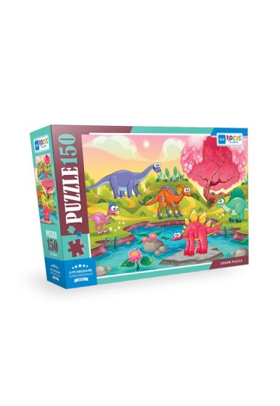 Blue Focus Cute Dinosaurs (Sevimli Dinozor) - Puzzle 150 Parça