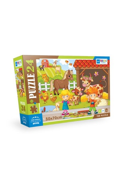 Blue Focus Farm Animals (Çiftlik Hayvanları) - Puzzle 24 Parça