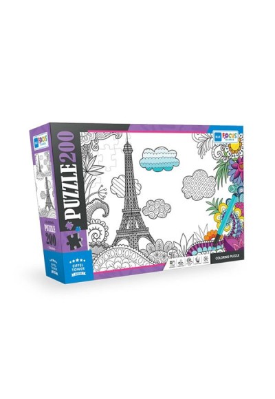 Blue Focus Colorıng Puzzle Eıffel Tower (Eyfel Kulesi) - 200 Parça