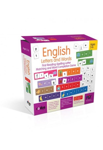 English Letters and Words - First Reading-Spelling-Letter Matching and Word Completion Game - Ages 3