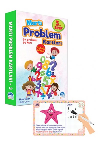 Martı 3.Sınıf Problem Kartları-Yaz Sil Kalemli