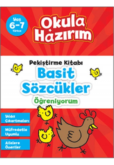 6-7 Yaş Türkçe Pekiştirme Kitabı Basit Sözcükler Öğreniyorum / Okula Hazırım