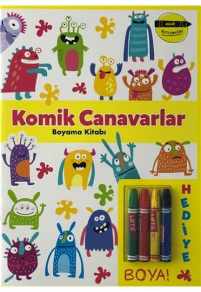 Komik Canavarlar Boyama Kitabı - Minik Ressamlar