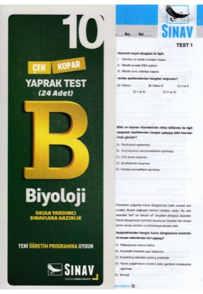 Sınav 10. Sınıf Biyoloji Çek Kopar Yaprak Test (Yeni)