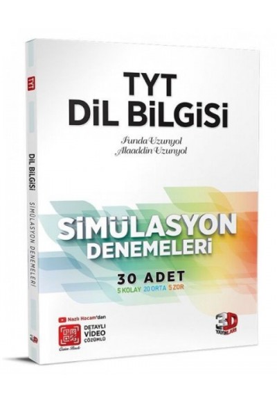 3D Yayınları TYT Dil Bilgisi Simülasyon 30 Adet Denemeleri Çözüm