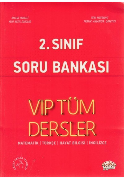 Editör 2. Sınıf VIP Tüm Dersler Soru Bankası Kırmızı Kitap (Yeni)