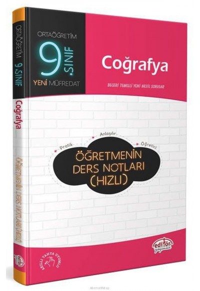 Editör 9. Sınıf Coğrafya Öğretmenin Ders Notları (Hızlı)