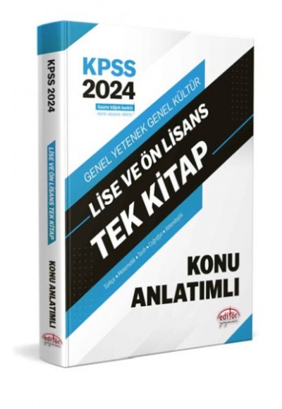 Editör Kpss Lise Ve Ön Lisans Tek Kitap Konu Anlatımlı