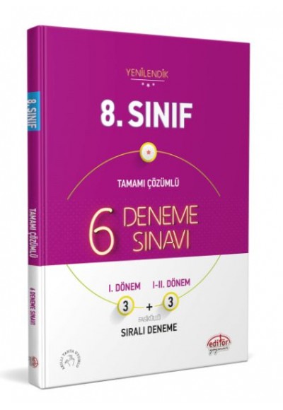 8. Sınıf Tamamı Çözümlü 6 Deneme Sınavı (Fasiküllü)