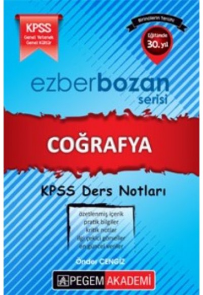 KPSS Ezberbozan Coğrafya Ders Notları