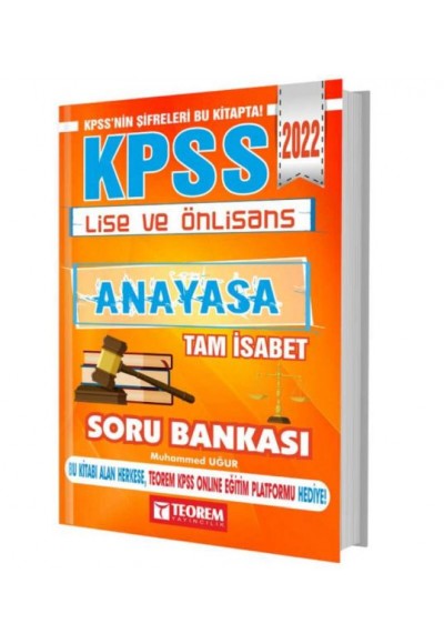 Teorem 2022 KPSS Lise Ön Lisans Anayasa Tam İsabet Soru Bankası