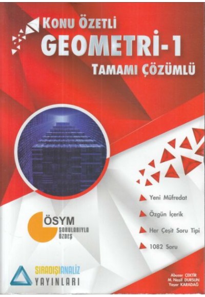 Sıradışı Analiz Geometri Tamamı Çözümlü Konu Özetli Soru Bankası