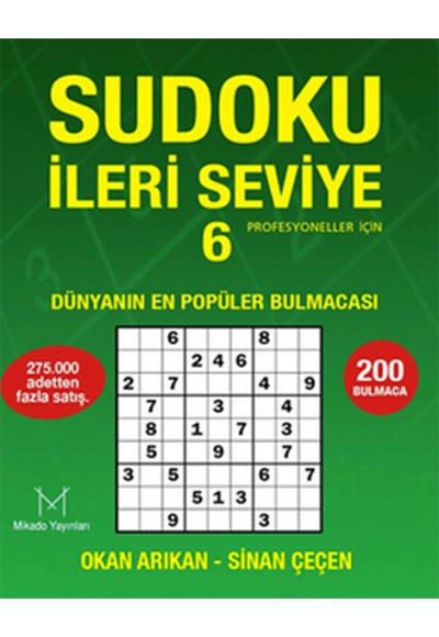 Sudoku İleri Seviye 6  Profesyoneller İçin