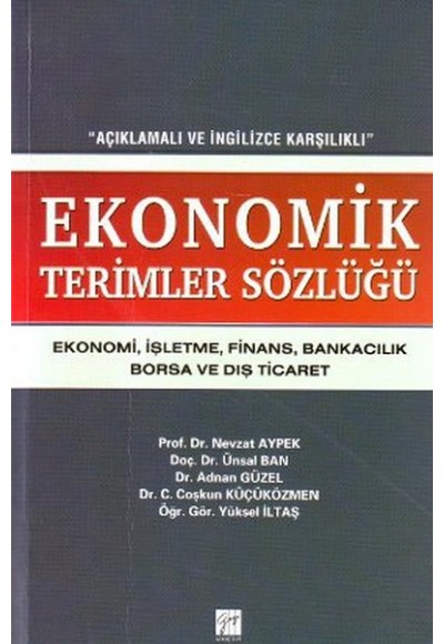 Ekonomik Terimler Sözlüğü  Açıklamalı ve İngilizce Karşılıklı