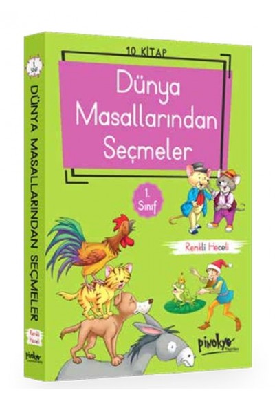 1. Sınıf Dünya Masallarından Seçmeler - 10 Kitap Takım-Heceli