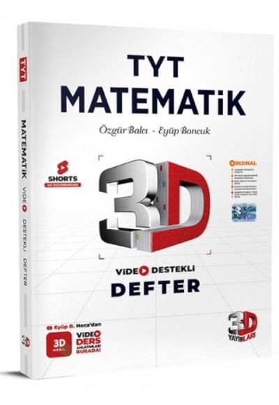 3D Yayınları TYT Matematik Video Defter Not