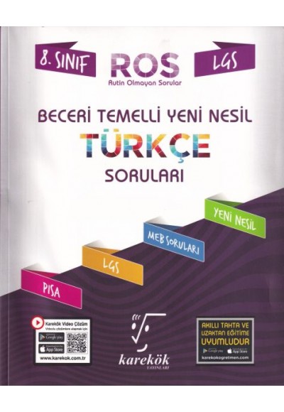 Karekök 8.Sınıf Beceri Temelli Yeni Nesil Türkçe Soruları