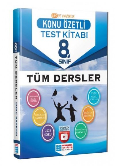 Evrensel İletişim 8. Sınıf LGS Tüm Dersler Konu Özetli Video Çözümlü Test Kitabı (Yeni)