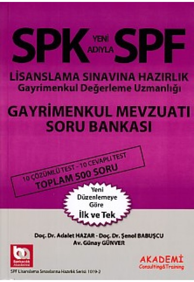 SPK-SPF Gayrimenkul Mevzuatı Soru Bankası