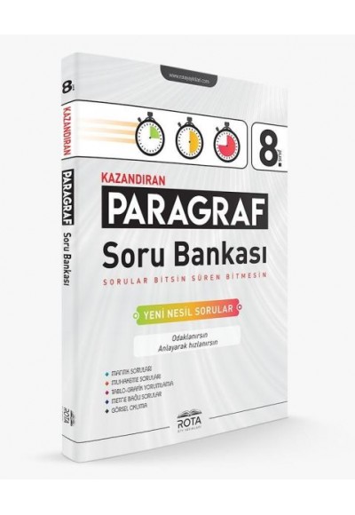 Rota 8. Sınıf Kazandıran Paragraf Soru Bankası (Yeni)