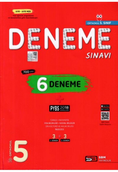 SBM 5.Sınıf PYBS 6 Deneme Sınavı (Yeni)