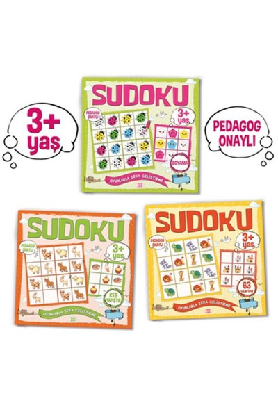 Çocuklar İçin Sudoku Seti (3+ Yaş) 3 Kitap Takım