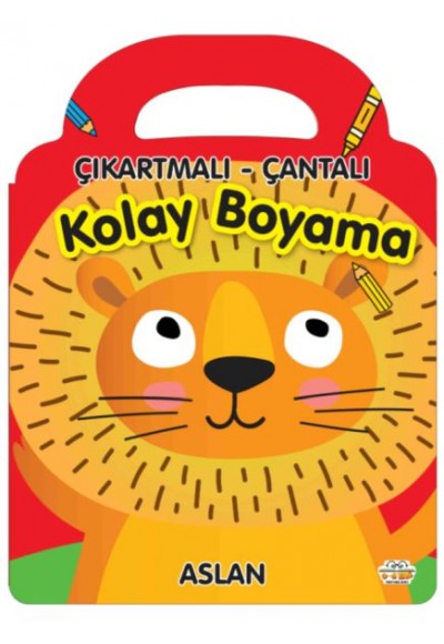 Aslan - Çıkartmalı-Çantalı Kolay Boyama