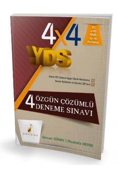 Pelikan YDS 4x4 Özgün Çözümlü Deneme Sınavı