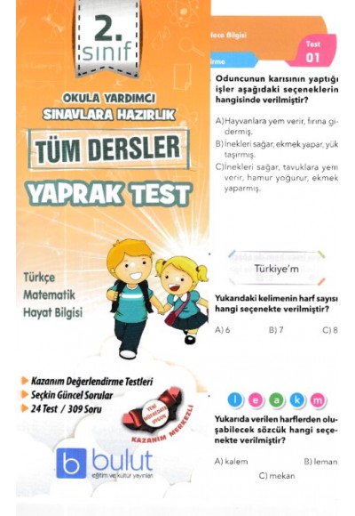 Bulut 2. Sınıf Tüm Dersler Yaprak Test