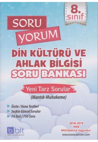 Bulut 8. Sınıf Soru Yorum Din Kültürü ve Ahlak Bilgisi Soru Bankası