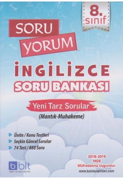 Bulut 8. Sınıf Soru Yorum İngilizce Soru Bankası