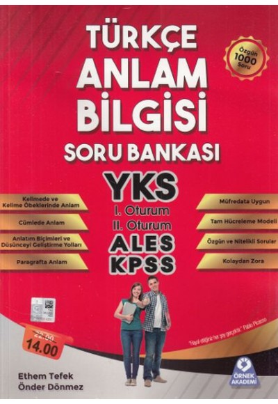 Örnek Akademi Türkçe Anlam Bilgisi Soru Bankası (Yeni)