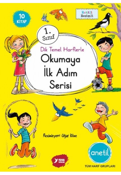 1.Sınıf Dik Temel Harflerle Okumaya İlk Adım Serisi Anetil 15 Kitap