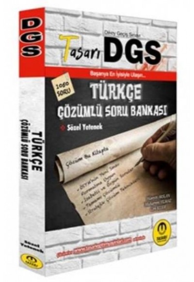 Tasarı 2020 DGS Türkçe Çözümlü Soru Bankası