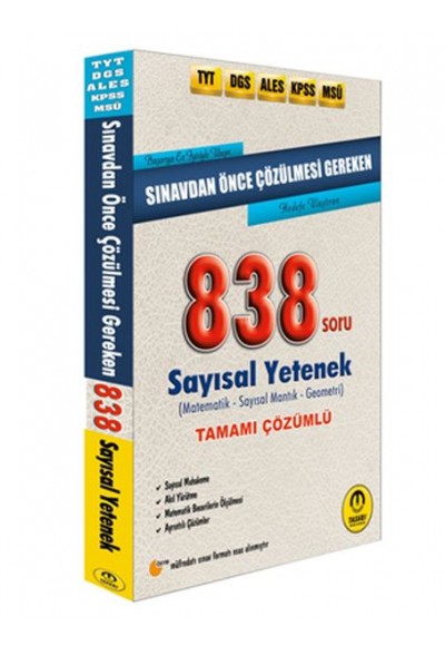 Tasarı DGS ALES TYT KPSS Öncesi Çözülmesi Gereken Sayısal Yetenek 838 Soru (Yeni)