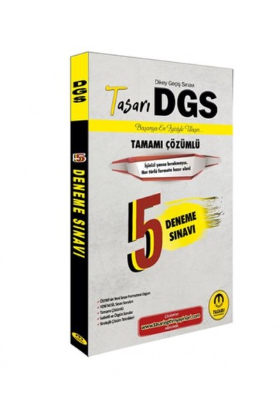 Tasarı DGS Tamamı Çözümlü 5 Deneme Sınavı (Yeni)